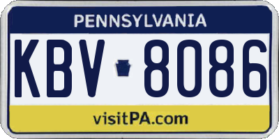 PA license plate KBV8086