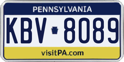 PA license plate KBV8089
