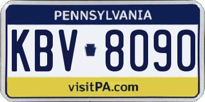 PA license plate KBV8090
