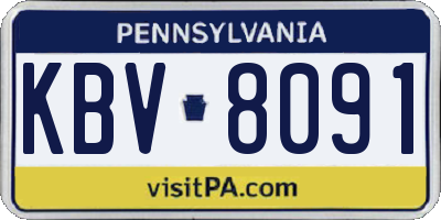 PA license plate KBV8091