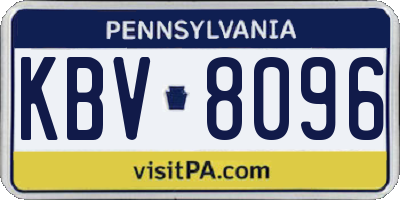 PA license plate KBV8096