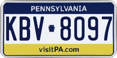 PA license plate KBV8097