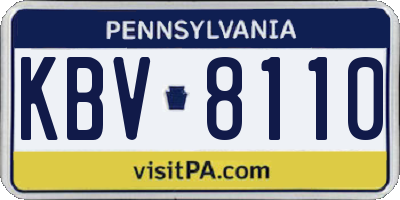 PA license plate KBV8110