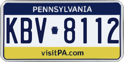 PA license plate KBV8112