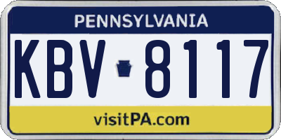 PA license plate KBV8117