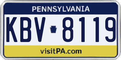 PA license plate KBV8119