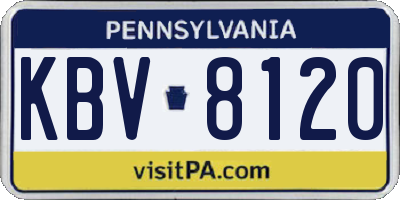 PA license plate KBV8120