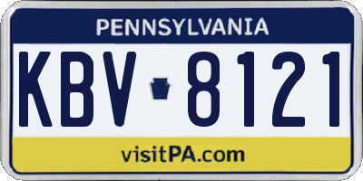 PA license plate KBV8121