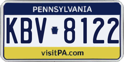PA license plate KBV8122