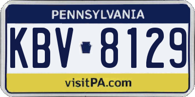 PA license plate KBV8129