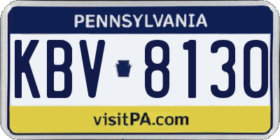 PA license plate KBV8130