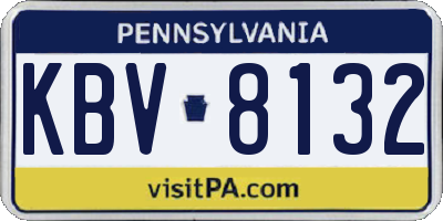 PA license plate KBV8132