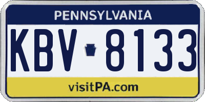 PA license plate KBV8133