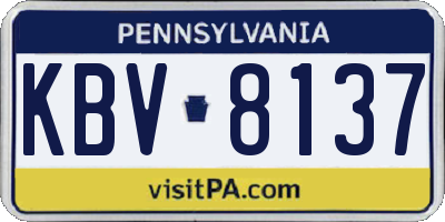 PA license plate KBV8137