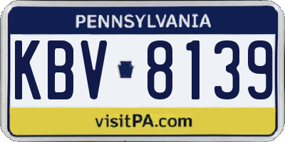 PA license plate KBV8139