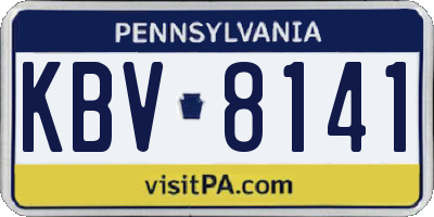 PA license plate KBV8141