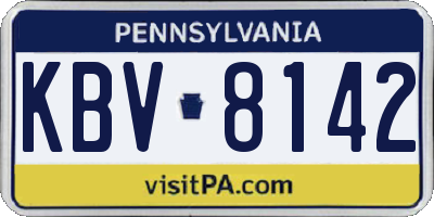 PA license plate KBV8142