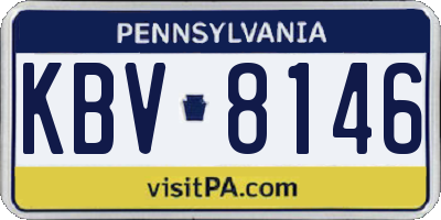 PA license plate KBV8146