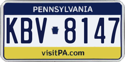 PA license plate KBV8147