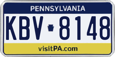 PA license plate KBV8148