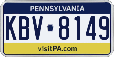 PA license plate KBV8149