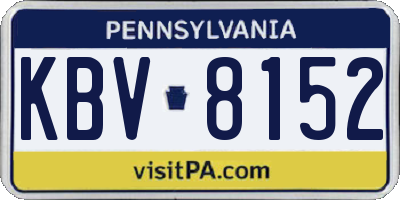 PA license plate KBV8152
