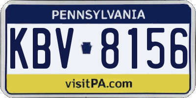PA license plate KBV8156