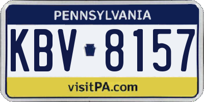 PA license plate KBV8157