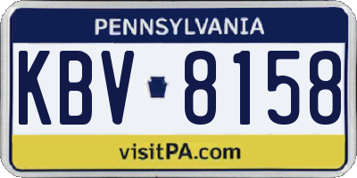 PA license plate KBV8158