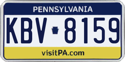 PA license plate KBV8159