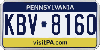 PA license plate KBV8160