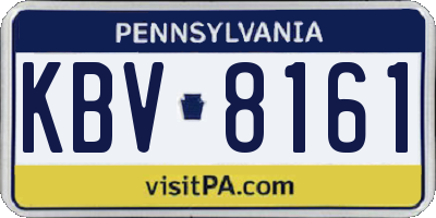 PA license plate KBV8161