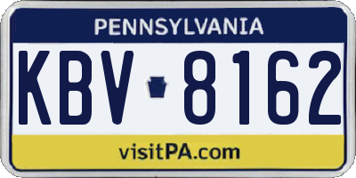 PA license plate KBV8162