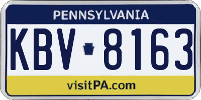 PA license plate KBV8163