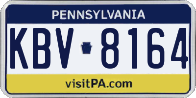 PA license plate KBV8164