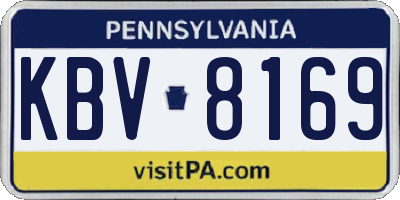 PA license plate KBV8169