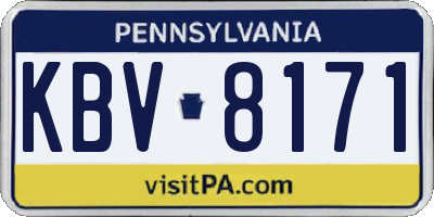 PA license plate KBV8171