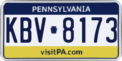 PA license plate KBV8173