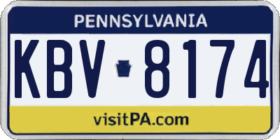 PA license plate KBV8174