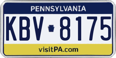 PA license plate KBV8175