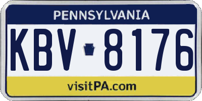 PA license plate KBV8176