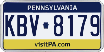 PA license plate KBV8179