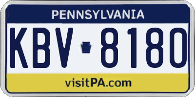 PA license plate KBV8180