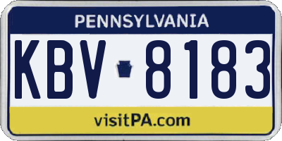PA license plate KBV8183