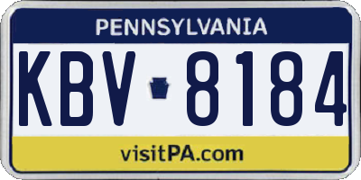 PA license plate KBV8184