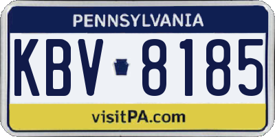 PA license plate KBV8185