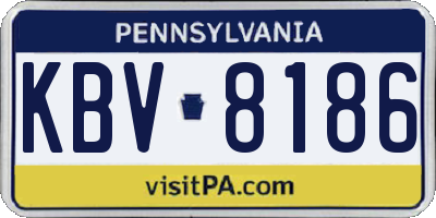 PA license plate KBV8186