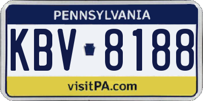 PA license plate KBV8188