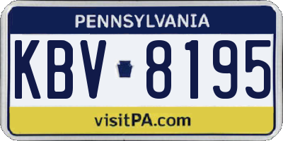 PA license plate KBV8195