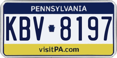 PA license plate KBV8197